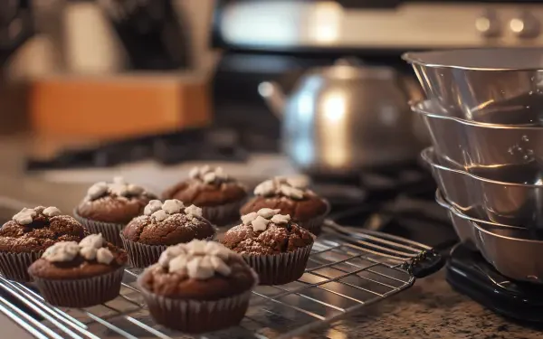 holiday baking baking chocolate muffins kitchen home baking HD Desktop Wallpaper | Background Image