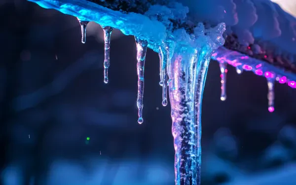 icicle winter snow illumination HD Desktop Wallpaper | Background Image