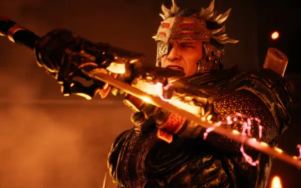 A fierce character from Ninja Gaiden 2 Black stands poised with a weapon, showcased in vibrant detail against a dramatic backdrop in this 4K Ultra HD PC desktop wallpaper.