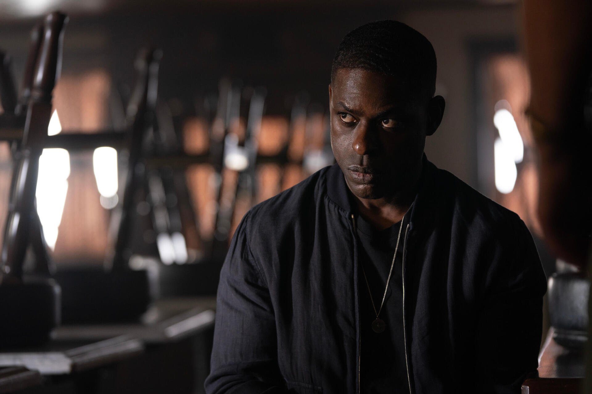 Sterling K. Brown in a dramatic scene from the TV show Paradise (2025), featured as a high-definition desktop wallpaper and background.