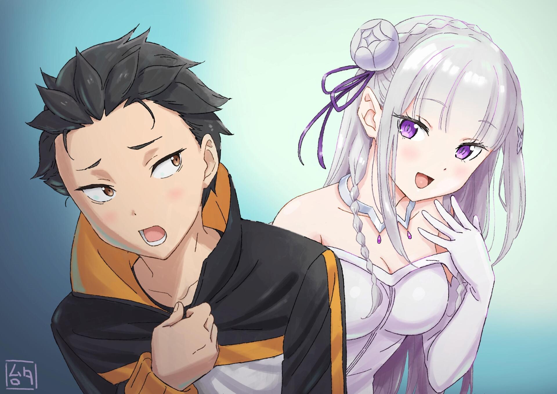 Download Anime Re:Zero - Starting Life In Another World Emilia (Re:ZERO) Subaru Natsuki 4k Ultra HD Wallpaper