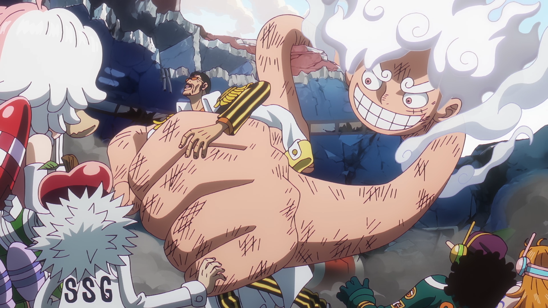 Download Anime One Piece Monkey D. Luffy Gear 5 (One Piece) Kizaru (One Piece) HD Wallpaper