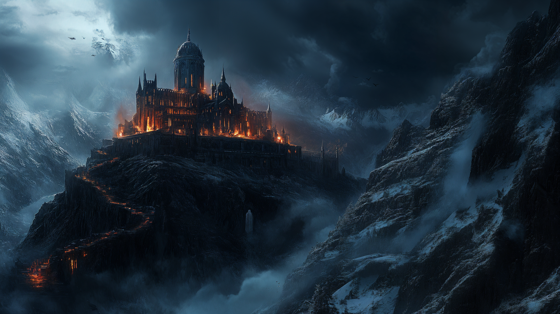 Download Fantasy Dark Fortress 4k Ultra HD Wallpaper by robokoboto