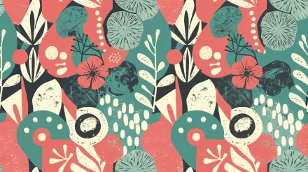 A vibrant boho pattern featuring abstract shapes, floral elements, and earthy colors, designed as a stunning 4K Ultra HD PC desktop wallpaper and background.