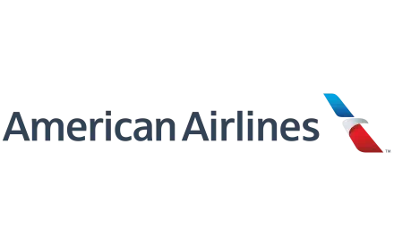 American Airlines logo on a 4K Ultra HD desktop wallpaper, featuring a clean and modern design with the iconic eagle emblem and bold typography.