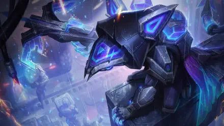 A stunning 8K Ultra HD wallpaper featuring a futuristic character from League of Legends, set against a vibrant, immersive background, perfect for fans of Twitch and gaming culture.