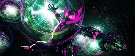 Dynamic HD wallpaper featuring Miles Morales from Spider-Man: Beyond the Spider-Verse, showcasing vibrant colors and action in a captivating digital design.