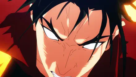 Close-up of Liu Zhigang from Solo Leveling, showcasing intense expression and vivid colors. A striking HD desktop wallpaper for fans of anime and the series.