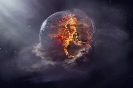 HD PC desktop wallpaper from the video game Stellaris depicting a dramatic space scene of a planet undergoing a fiery explosion and destruction.