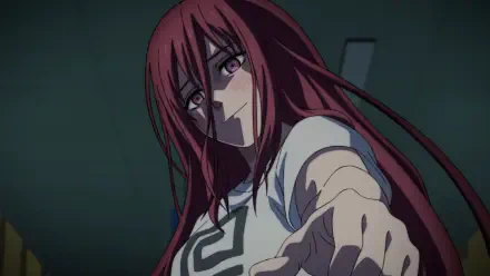 HD anime wallpaper featuring Lu Xiaotang from Sakamoto Days with intense expression, dark background, and dynamic composition for PC desktop.