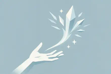 Minimalist 4K Ultra HD desktop wallpaper depicting a stylized hand casting an ice spell with crystal shards and sparkling frost on a cool blue background.