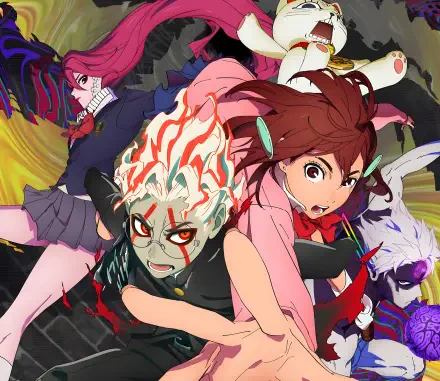 Dandadan anime 4K Ultra HD PC desktop wallpaper showing Momo Ayase and Aira Shiratori in dynamic action poses with vivid colors and stylized supernatural energy.