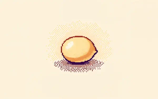 A close-up of a vibrant chickpea on a soft background, presented in a stylized, pixel art style, suitable as a 4K Ultra HD PC desktop wallpaper.