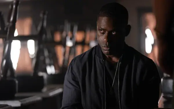 Sterling K. Brown in a dramatic scene from the TV show Paradise (2025), featured as a high-definition desktop wallpaper and background.