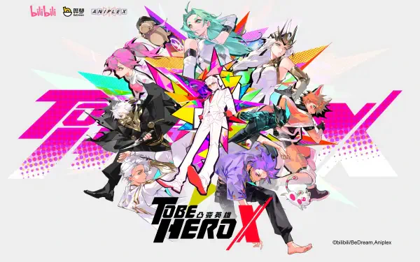 4K Ultra HD PC desktop wallpaper featuring vibrant characters from the anime To Be Hero X in dynamic action poses with bold, colorful text elements.