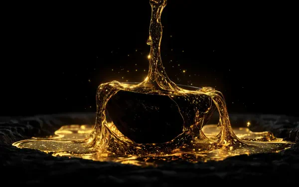gold Liquid splash black shimmering HD Desktop Wallpaper | Background Image