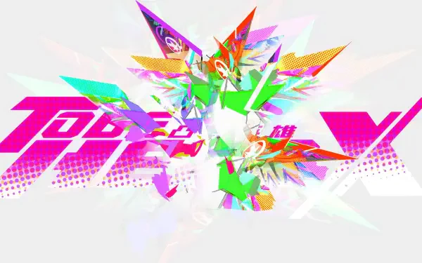 A vibrant and colorful HD wallpaper featuring dynamic shapes and a bold design, showcasing the title “To Be Hero X” in an energetic anime style.