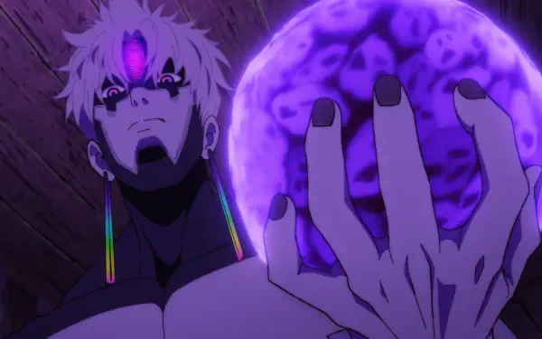 Anime Dandadan Jin Enjouji purple anime HD Desktop Wallpaper | Background Image