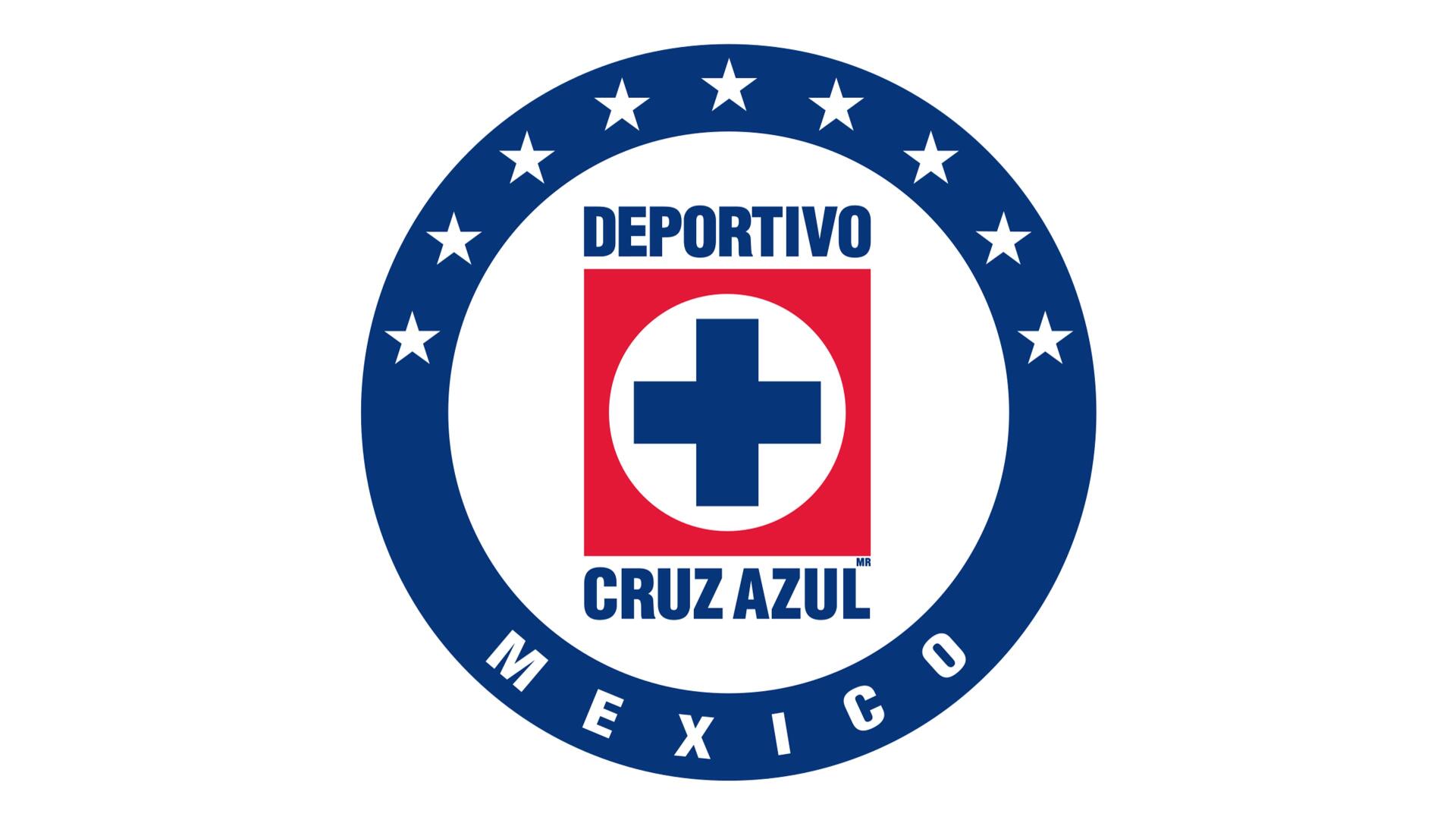 4K Ultra HD PC desktop wallpaper featuring the Cruz Azul soccer logo: blue circular emblem with stars surrounding a red square and white cross, 'Deportivo Cruz Azul Mexico' text.
