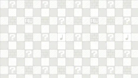 Grayscale Super Mario 4K Ultra HD PC desktop wallpaper with a subtle checkerboard of ?-blocks, POW tiles and music notes.