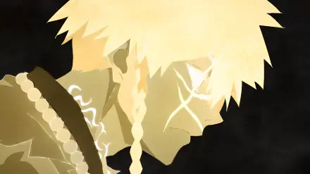 Black-and-white Hell's Paradise portrait of Choubei in a dark aesthetic, high-contrast anime profile — 4K Ultra HD PC desktop wallpaper.