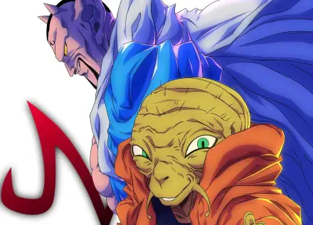 HD PC desktop wallpaper of Dragon Ball Z anime featuring Babidi in the foreground and Dabura looming behind, vibrant colors and dynamic composition.