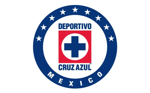 4K Ultra HD PC desktop wallpaper featuring the Cruz Azul soccer logo: blue circular emblem with stars surrounding a red square and white cross, 'Deportivo Cruz Azul Mexico' text.