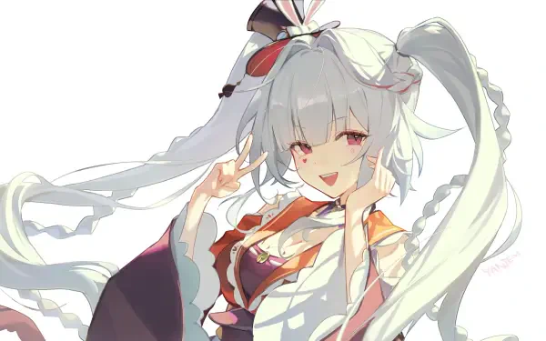 4K Ultra HD PC wallpaper of Sparxie from Honkai: Star Rail — white-haired twin‑tailed character smiling in a playful, dynamic pose with bright, action game flair.