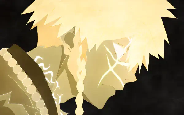 Black-and-white Hell's Paradise portrait of Choubei in a dark aesthetic, high-contrast anime profile — 4K Ultra HD PC desktop wallpaper.