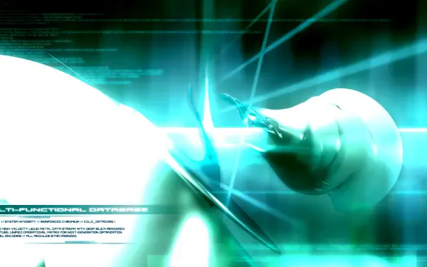 Y2K metalheart abstract graphic design: HD PC desktop wallpaper/background with chrome heart motif, teal glow and intersecting light beams.