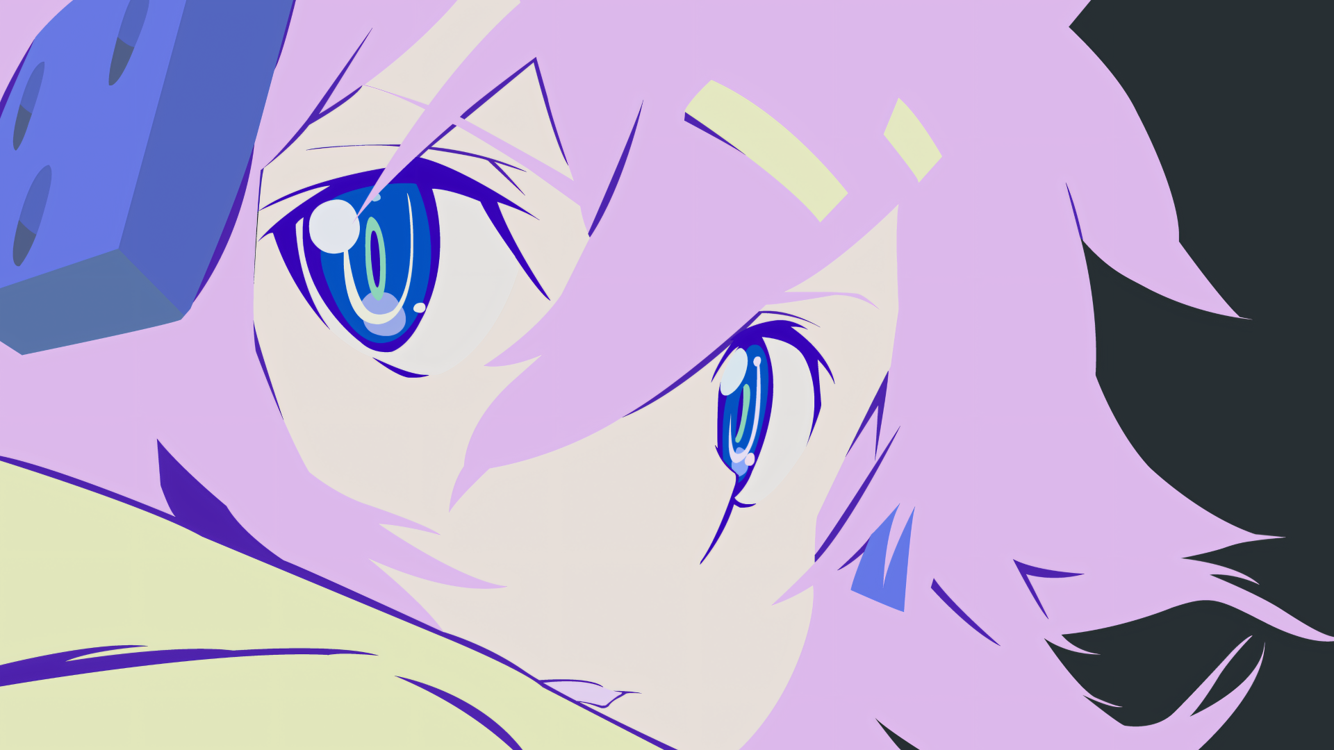 Close-up of a pink-haired, blue-eyed character from Sword Art Online II in a 4K Ultra HD PC desktop wallpaper and background.