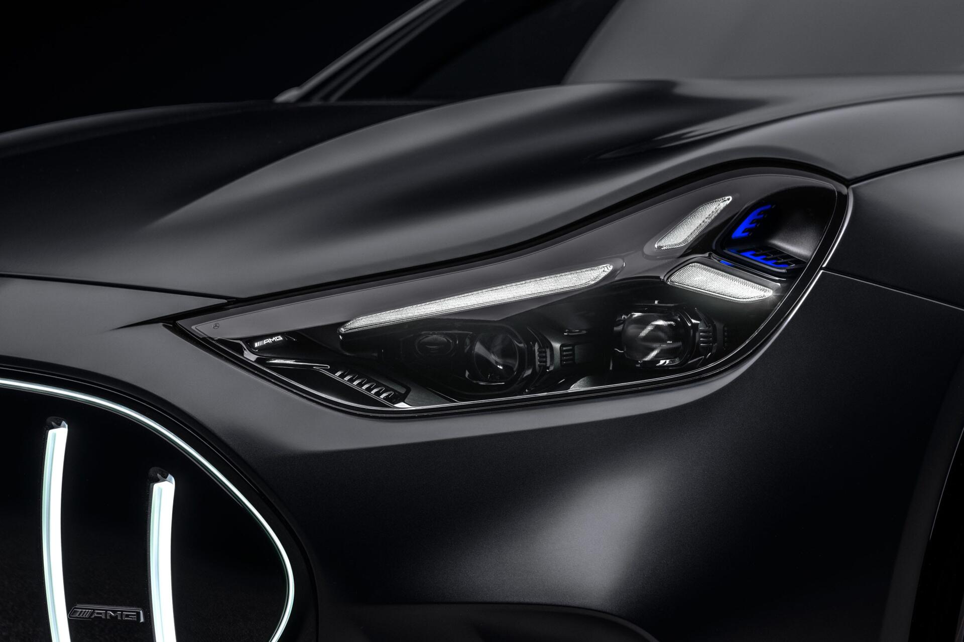 Mercedes-AMG GT SUV headlight close-up in a 2K Quad HD desktop wallpaper and background.
