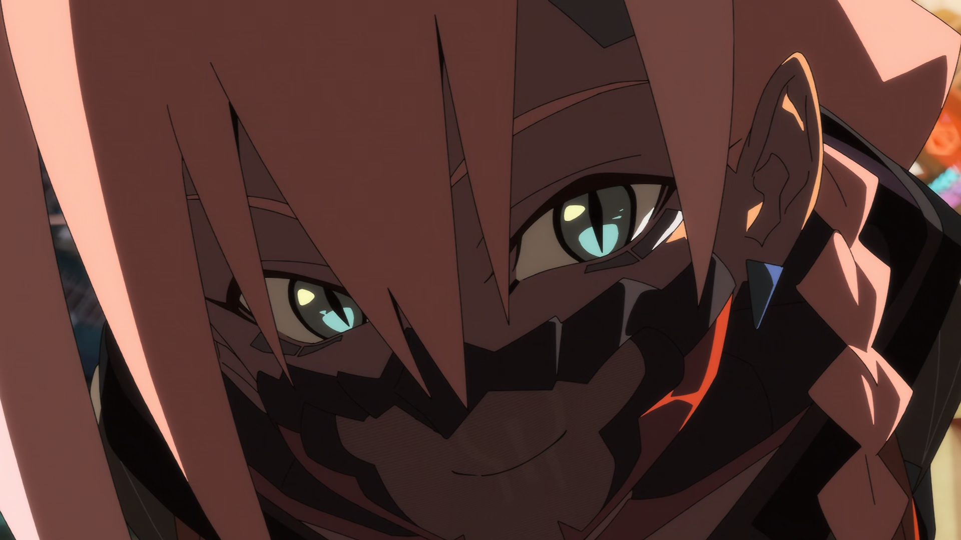 Talia Yang with teal eyes and a black mask in Cyberpunk: Edgerunners 2 anime, HD PC desktop wallpaper and background.