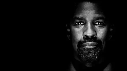Black-and-white high-contrast close-up of a man's face emerging from darkness, cinematic safe house 4K Ultra HD PC desktop wallpaper/background.