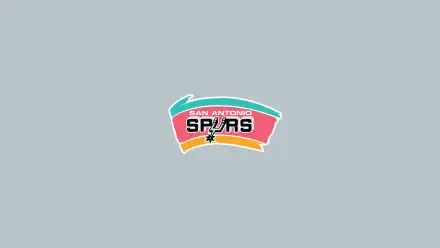 San Antonio Spurs NBA retro crest centered on light gray background — 2K Quad HD PC desktop wallpaper.
