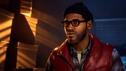 Silent Hill: Townfall character—man in glasses and a beanie wearing a red jacket, moody-lit 4K Ultra HD PC desktop wallpaper and background.