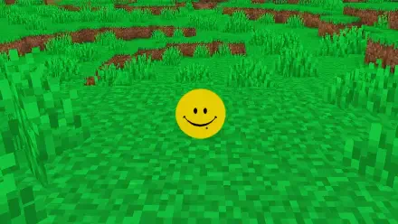 4K Ultra HD PC desktop wallpaper: blocky green grass field with a centered yellow Verity smiley face meme.
