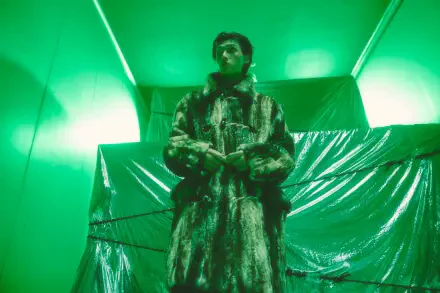 ATEEZ Wooyoung in a monster costume under vivid green lights, from Golden Hour — 4K Ultra HD desktop wallpaper and background.