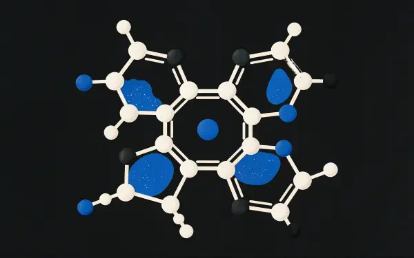 4K Ultra HD PC desktop wallpaper showing a stylized molecular pattern: white and black ball-and-stick chemical structure with blue highlights on a black background.