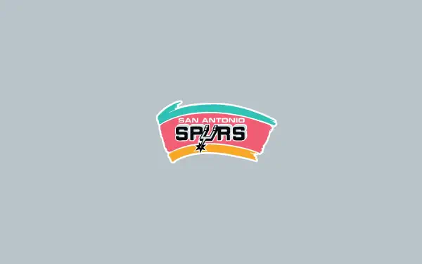 San Antonio Spurs NBA retro crest centered on light gray background — 2K Quad HD PC desktop wallpaper.