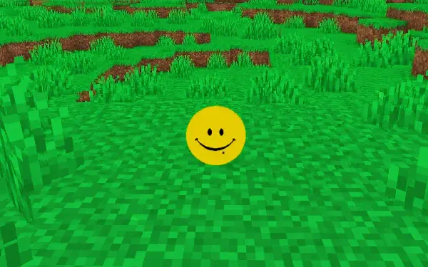 4K Ultra HD PC desktop wallpaper: blocky green grass field with a centered yellow Verity smiley face meme.