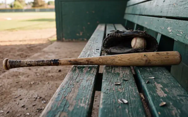 Baseball Bat and Glove on the Dugout Bench — 5K Ultra HD Wallpaper by ...