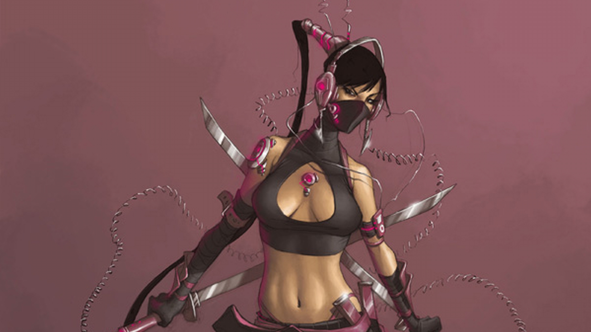 Fantasy women warrior with a striking background