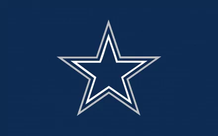HD desktop wallpaper featuring the Dallas Cowboys star logo on a solid navy blue background, representing the iconic NFL sports team.