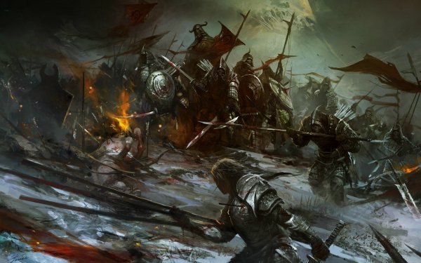Fantasy Battle Warrior Fight Weapon Death Dark Sword HD Wallpaper | Background Image