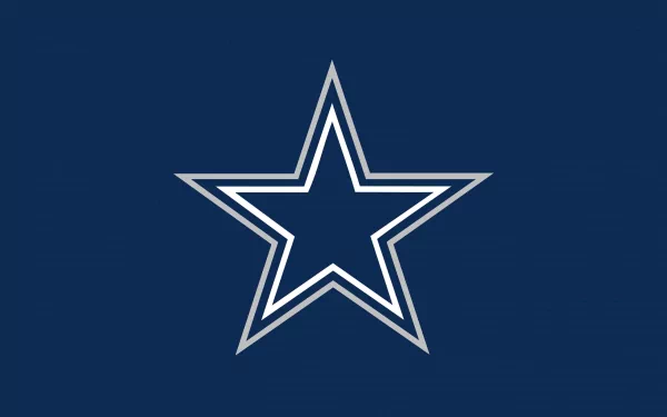 HD desktop wallpaper featuring the Dallas Cowboys star logo on a solid navy blue background, representing the iconic NFL sports team.