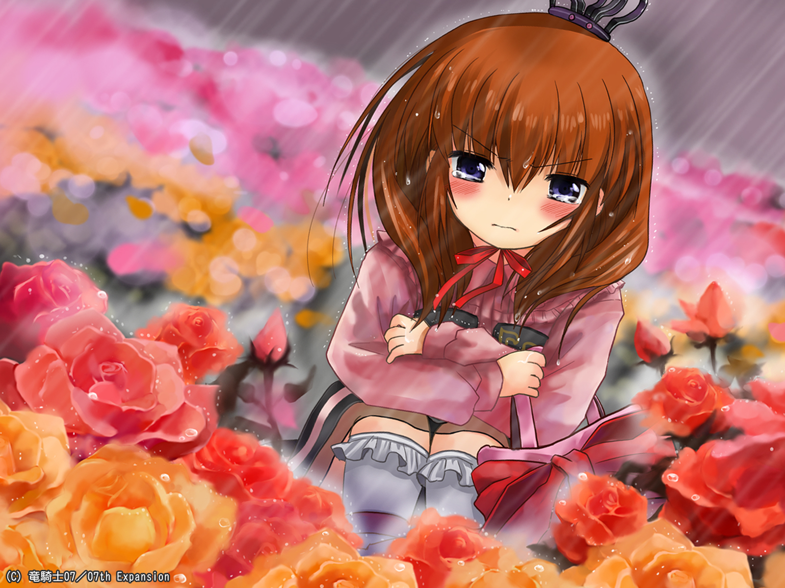 Maria, a charming character from the anime Umineko: When They Cry, adorns this desktop wallpaper.