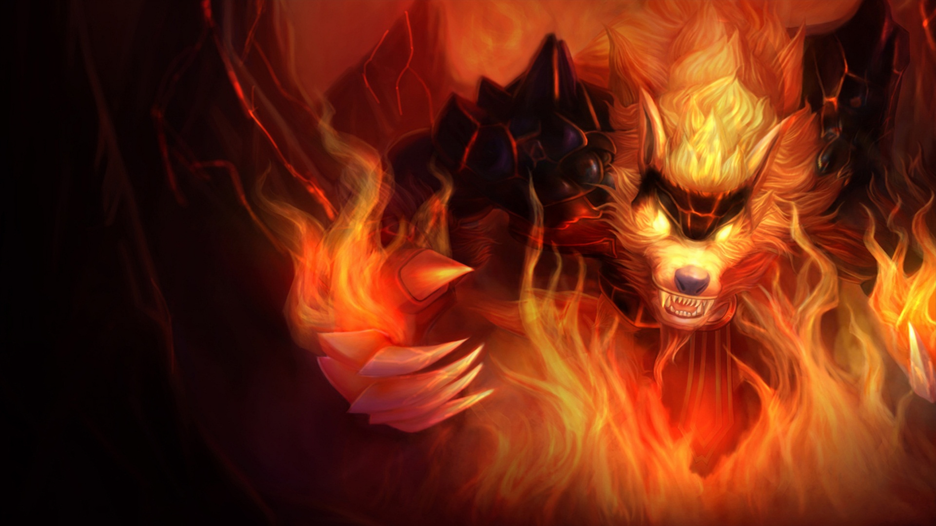 Warwick, the fearsome champion from League of Legends, dominating in a thrilling video game.