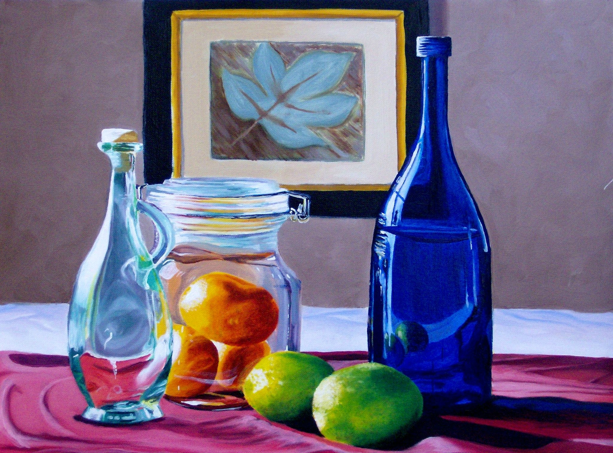 Vibrant still life artwork with artistic composition