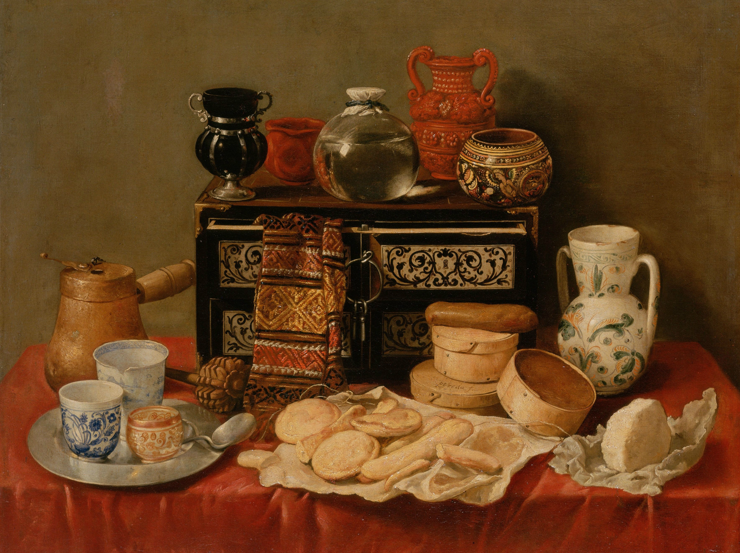 A stunning still life painting by Antonio de Pereda featuring artistic elements.